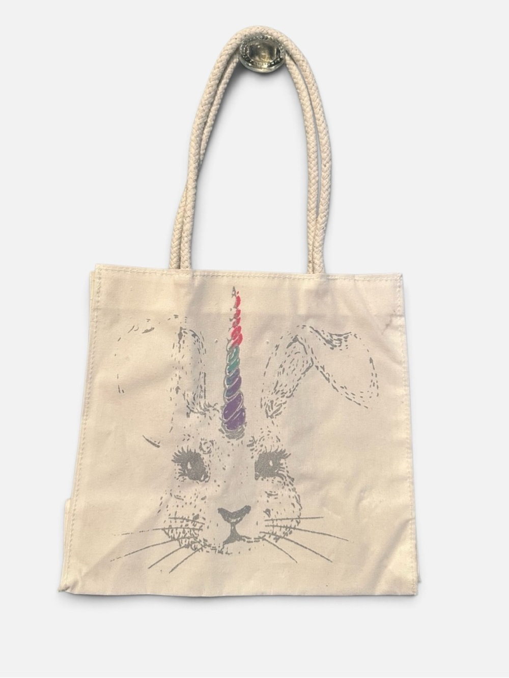 Reusable White Bunny Unicorn Gift Tote Bag